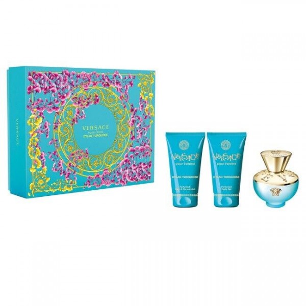 Versace Dylan Turquoise Pour Femme 50ml Edt + Showergel + Bodylotion Geschenkset