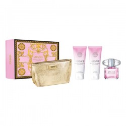 Versace Bright Crystal 90ml Edt + Body & Showergel 100ml + Bodylotion 100ml + Pouch Geschenkset