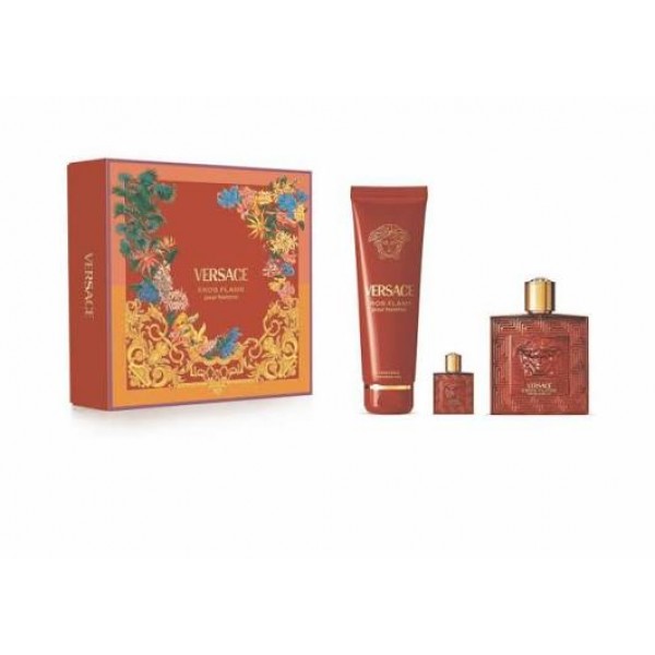 Versace Eros Flame 100ml Edp + Showergel 150ml + 5ml Edp Geschenkset