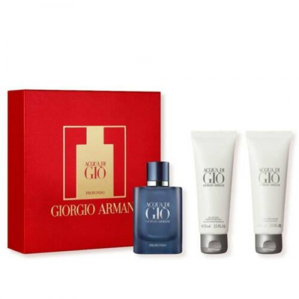 Armani Acqua di Gio Pour Homme Profondo 40 ml Edp + Aftershavebalm + Showergel Geschenkset